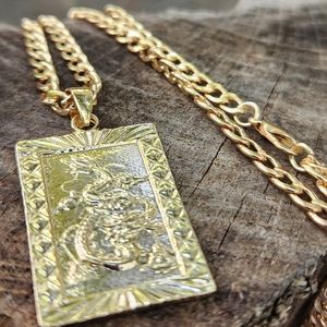 18k Gold Dragon Necklace